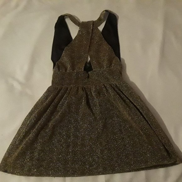 {Nasty Gal} Struck Gold Metallic Mini Dress NWT S - Picture 6 of 8